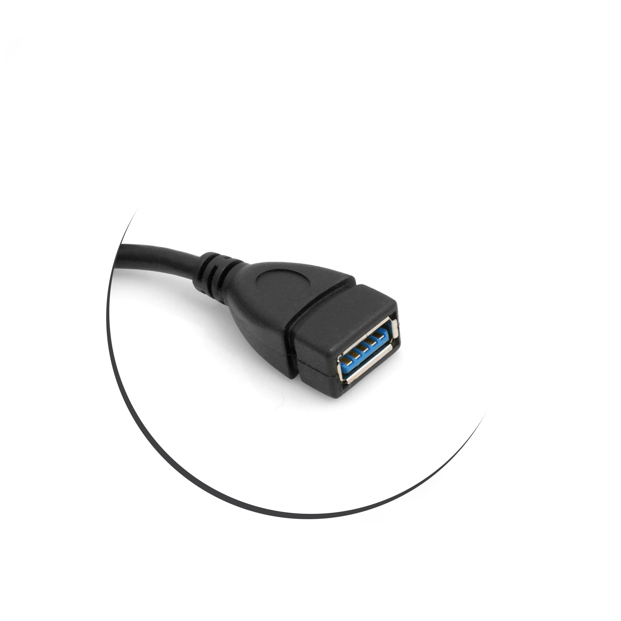 System-S OTG On The Go Host USB A 3.0 (żeński) na USB 3.1 typ C (Male), wtyczka kątowa 90 stopni, kabel do transmisji danych, przedłużacz 22 cm