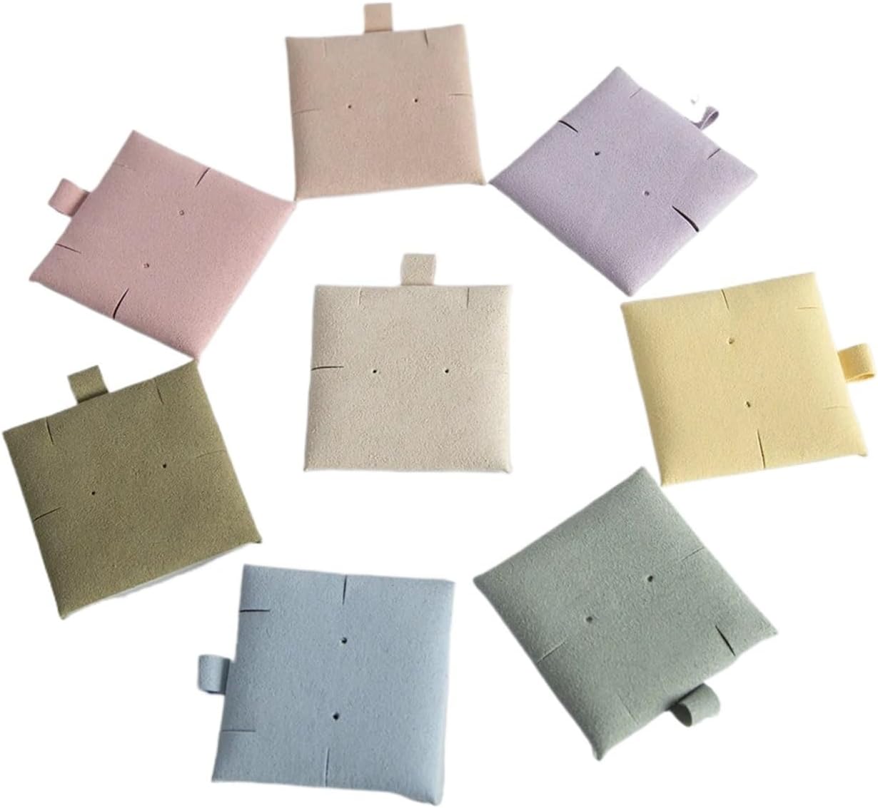 12pcs Microfiber Velvet Jewelry Packaging Bag for Necklace Bracelet Earrings Square Display Card Tray Travel Storage Bags(Light Purple)