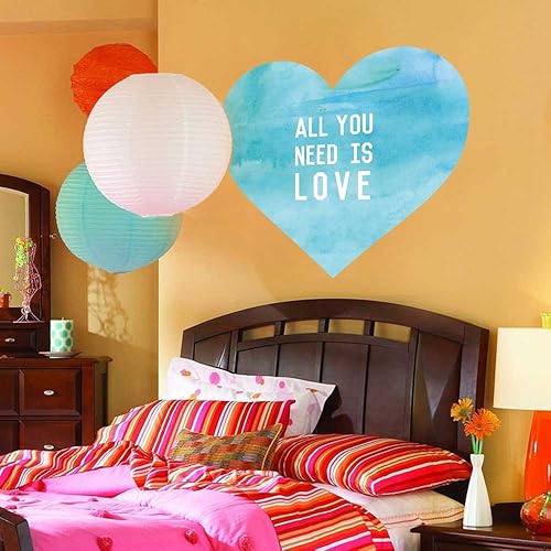 All You Need Is Love – adhesivo decorativo para pared – XL Calcomanía de corazón por chromantics