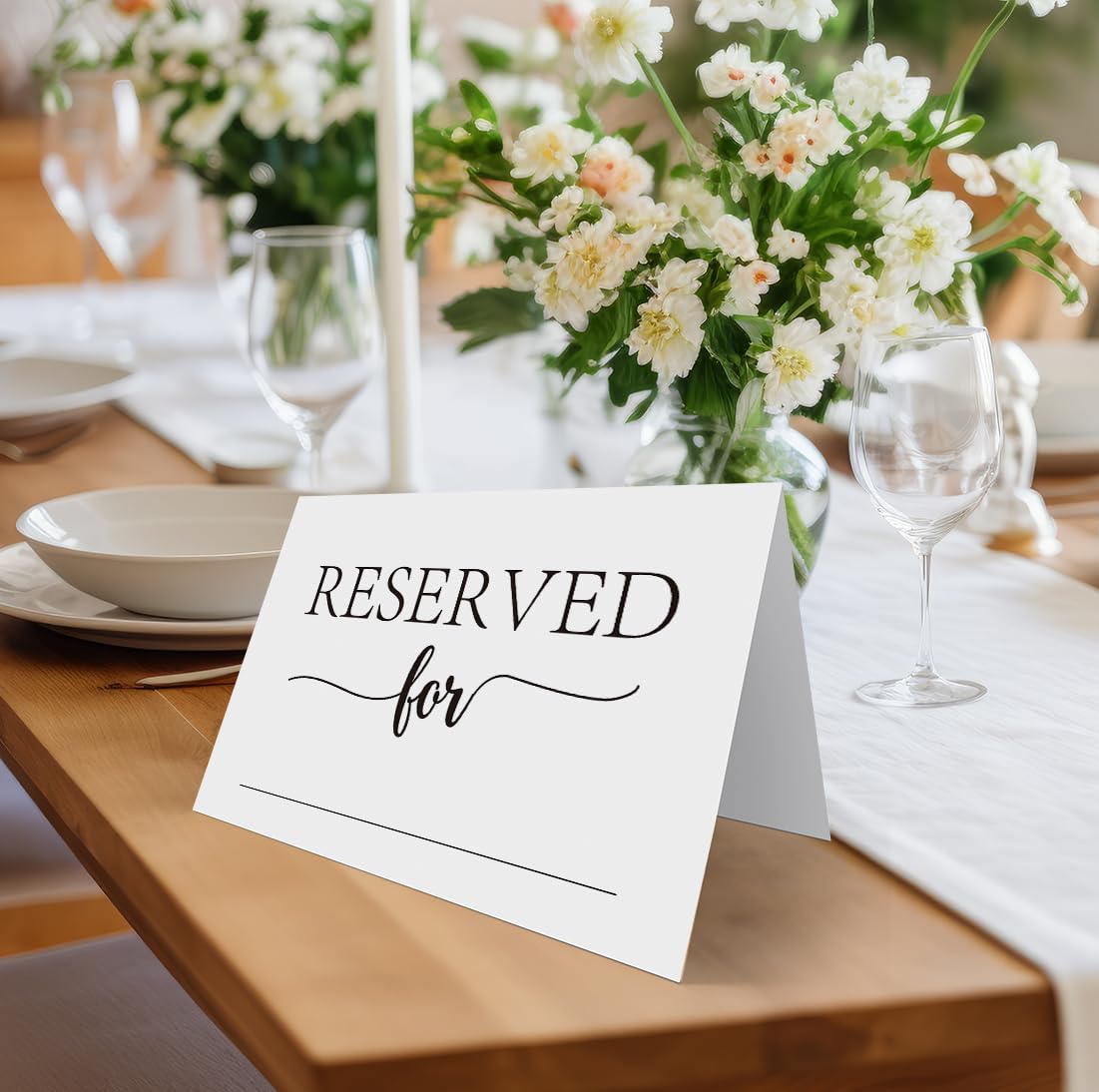 Letreros de mesa reservada (4 x 6 pulgadas, 20 unidades), tarjeta de tienda de campaña de mesa reservada para boda, letreros de mesa reservada de doble cara, letreros modernos reservados para fiestas