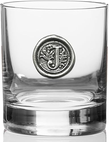 Miniatura 5 de English Pewter Company - Vaso de whisky antiguo de 11 onzas con inicial de monograma, regalos únicos para hombres, regalos personalizados con tu