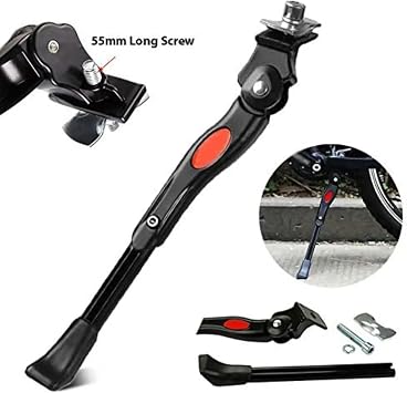 Adjustable Fahrradständer for Decathlon Btwin Fold, Center Mount Side Stand Adjustable Parking Rack Aluminum,B White