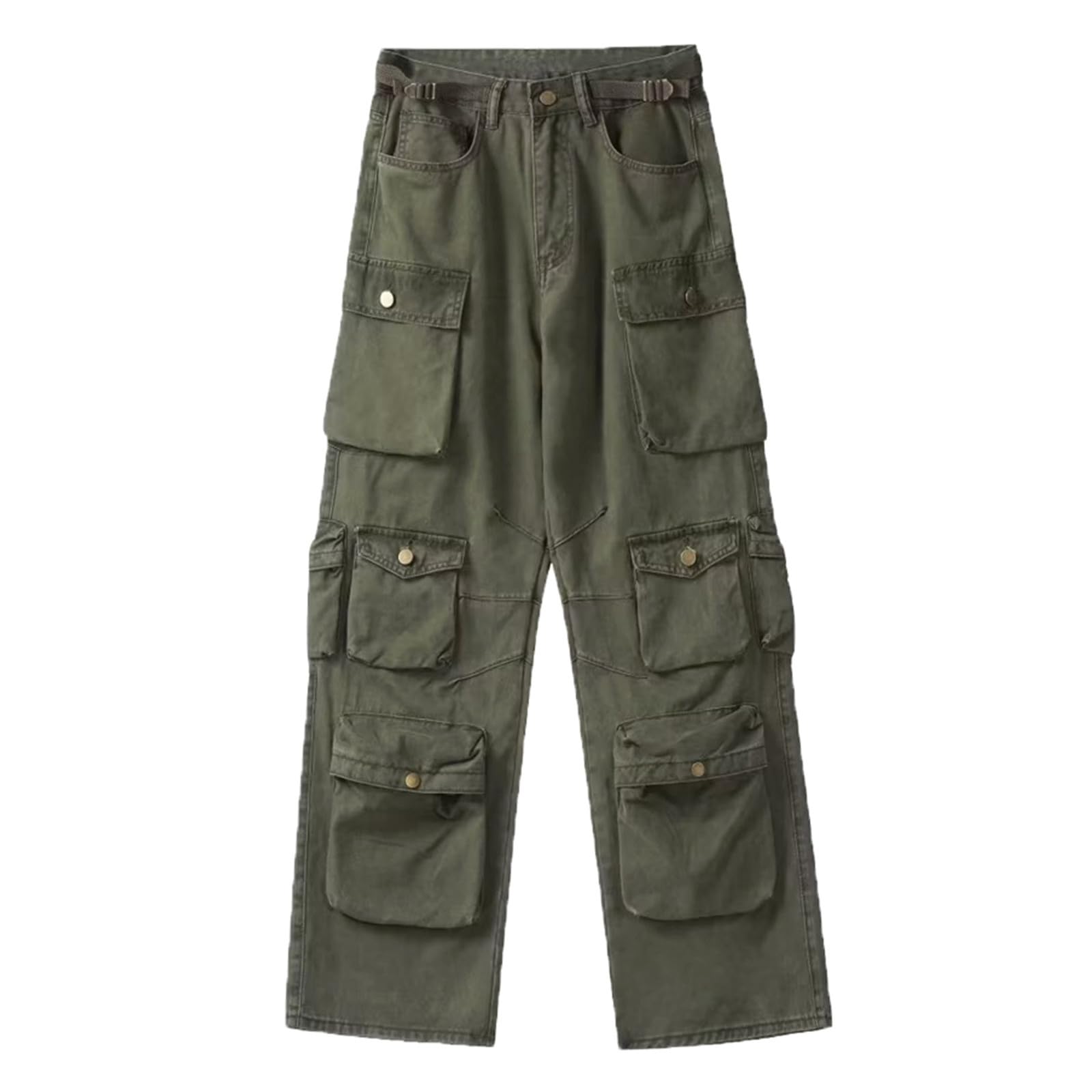 Pantaloni cargo per gli uomini Popolare Riso Bianco Multi-Tasche Tuta Uomo Allentato Pantaloni Casual Dritti Pantaloni