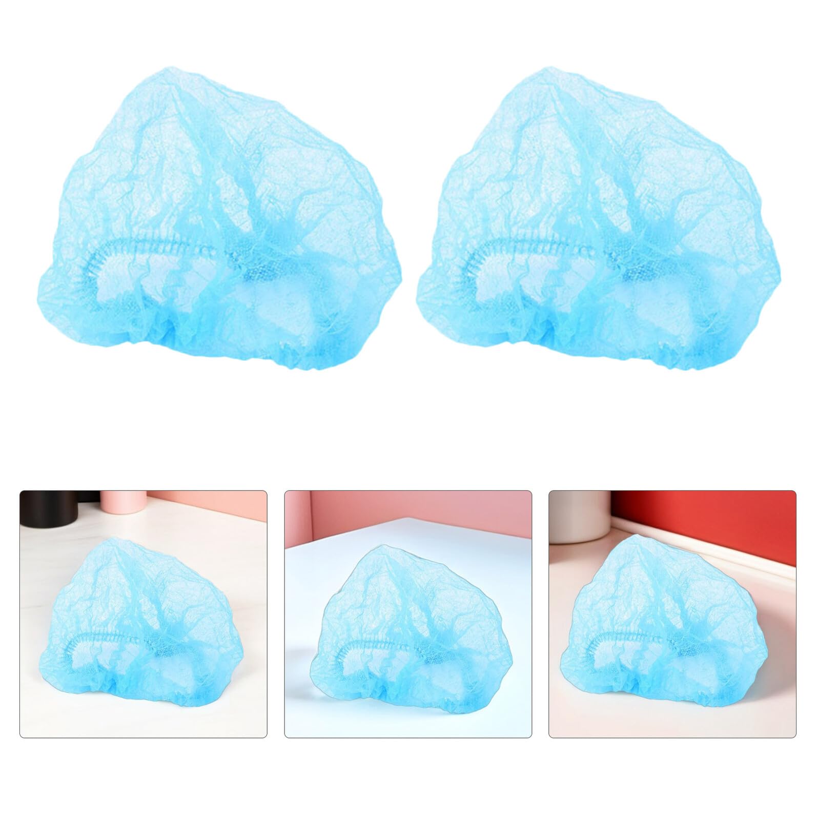 20 pezzi Cappelli usa e getta per capelli in tessuto non blu copricapo traspirante per pulizia trucco e servizio alimentare leggeri e confortevoli adatti laboratori e ospedali