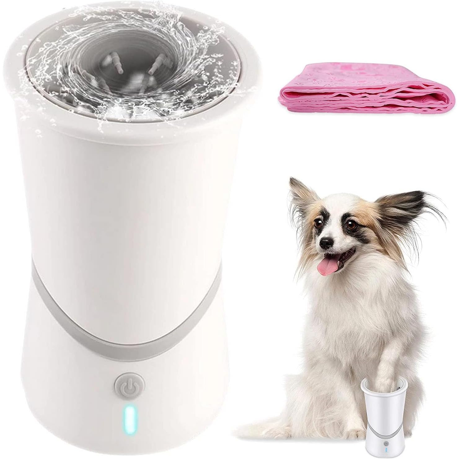 Vaso Limpiador Automático De Patas De Perro, Lavapiés Eléctrico para Perros, Lavapiés Portátil con Diseño De Silicona Extraíble, Limpieza Profunda De 360° para Muchos Tipos De Gatos Y Perros