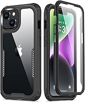 Vista 1 de FUNMIKO Funda transparente para iPhone 14 con protector de pantalla integrado sensible al tacto, protección resistente de grado milimétrico, pasa 21