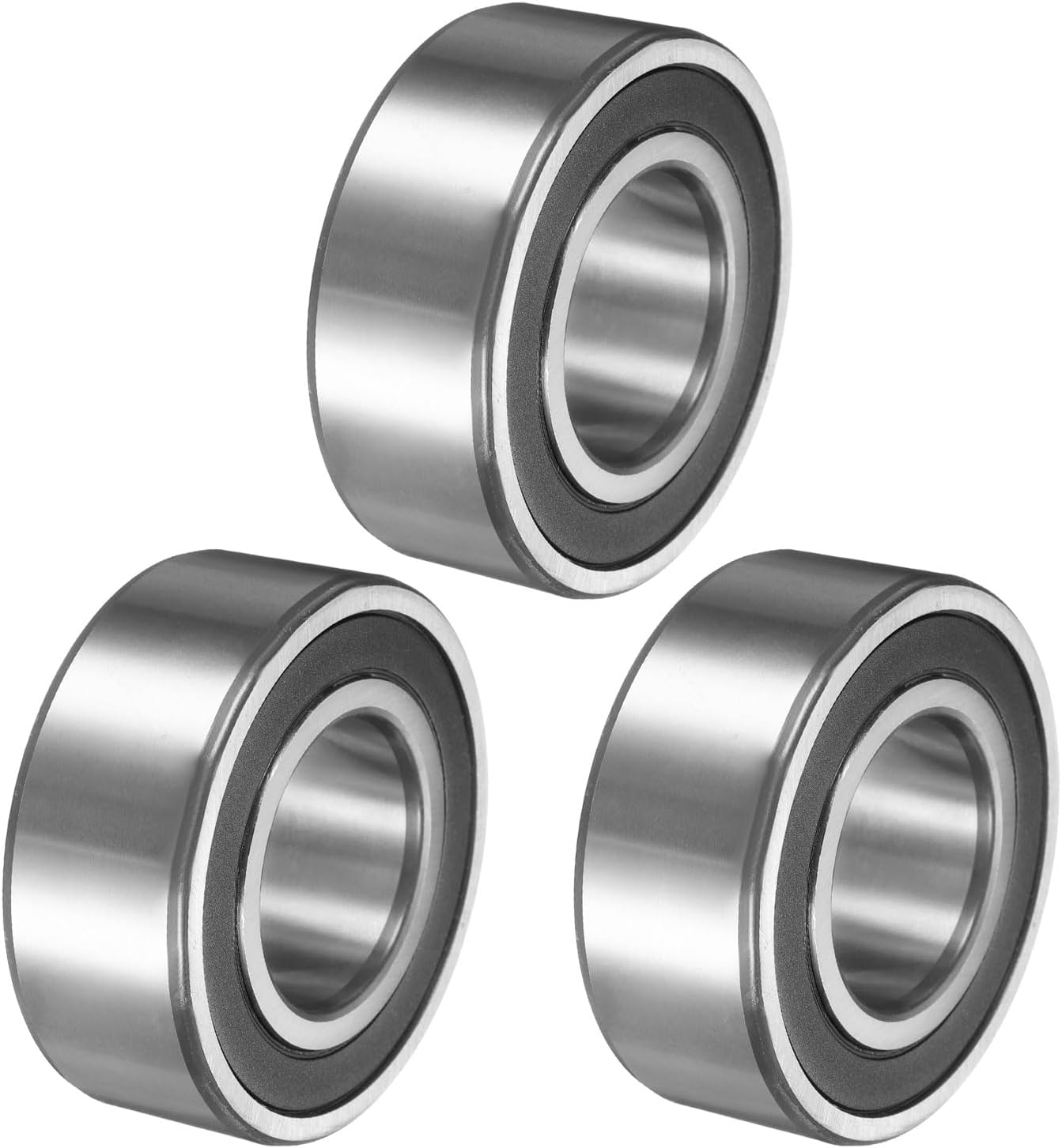 sourcing map 3Pcs 3208-2RS/5208-2RS Double Row Sealed Angular Contact Ball Bearing, 40 x 80 x 30.2mm Ball Bearings for Electric Motor, Pumps, Compressors, Agricultural Machinery
