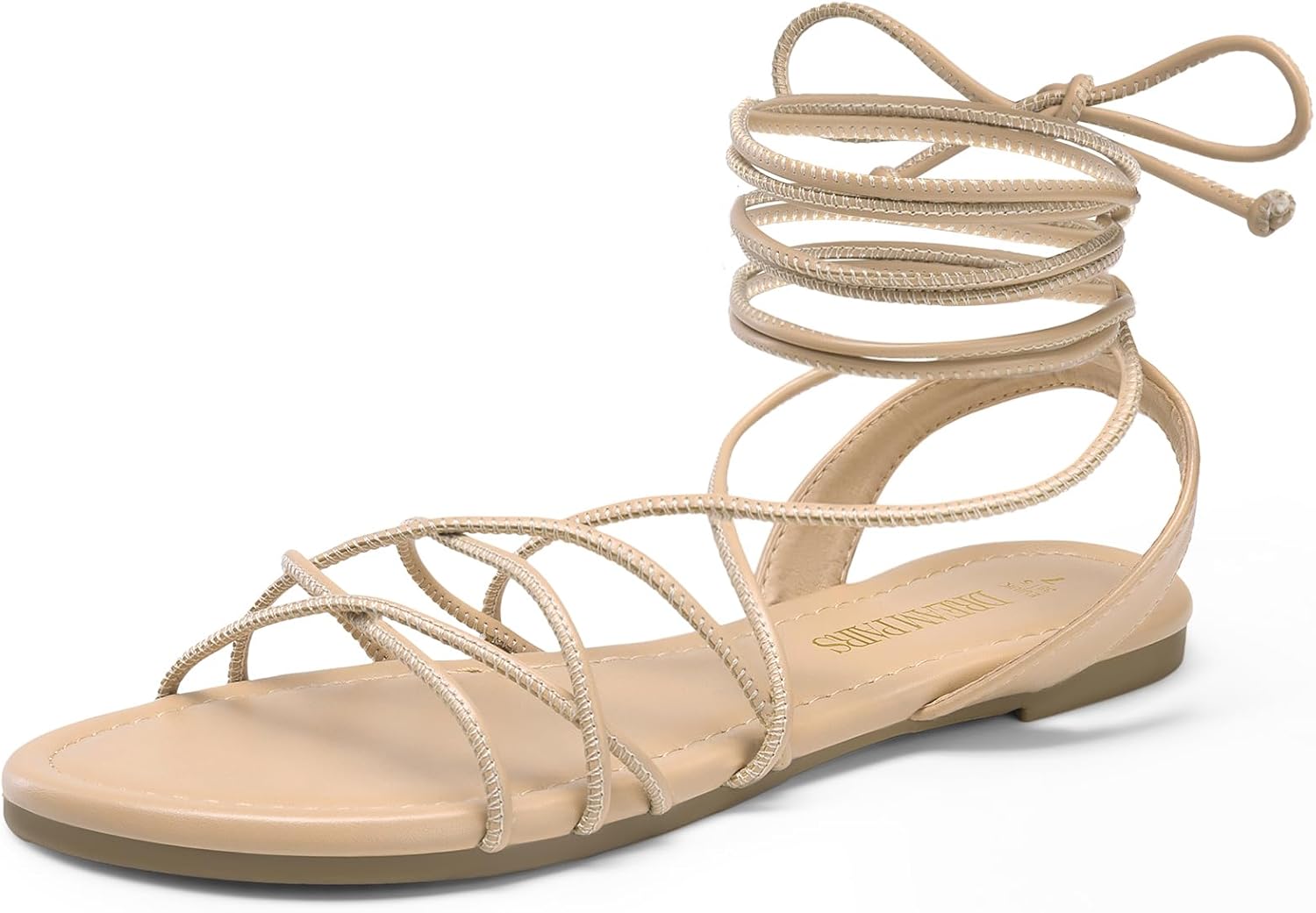 DREAM PAIRS Lace-up Gladiator Sandals Strappy Dressy Summer Flat Sandals for Women