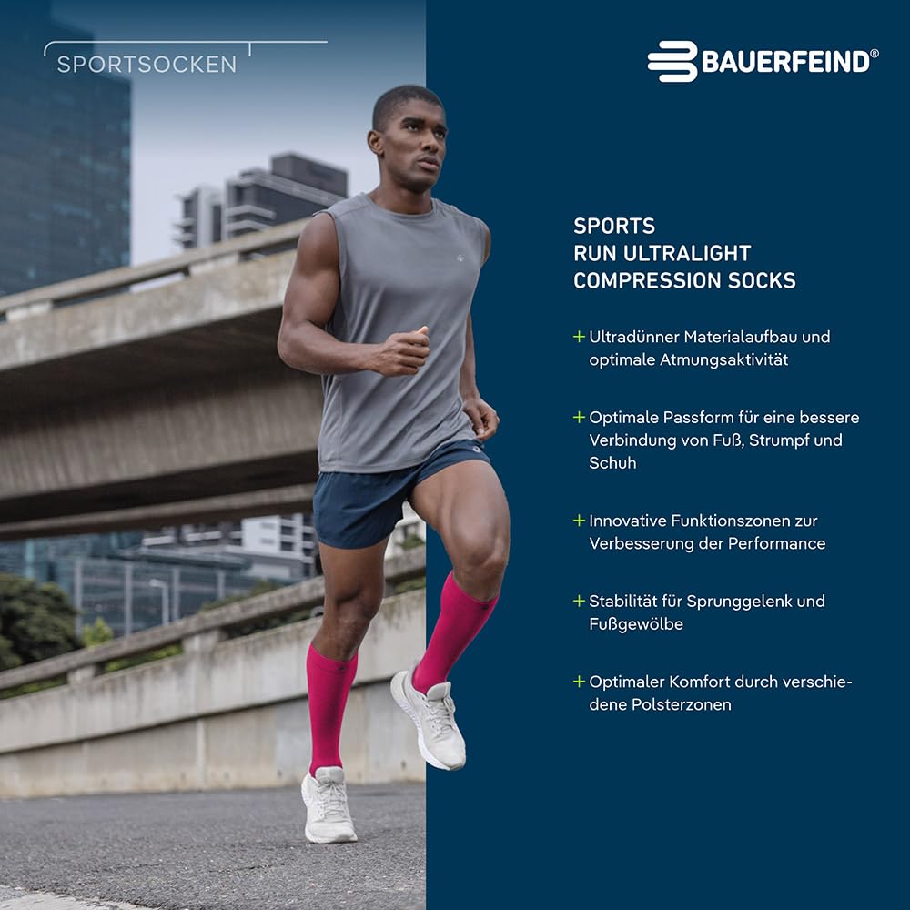 BAUERFEIND Run Ultralight Compression Socks, Woman, weiß, S, 38-40