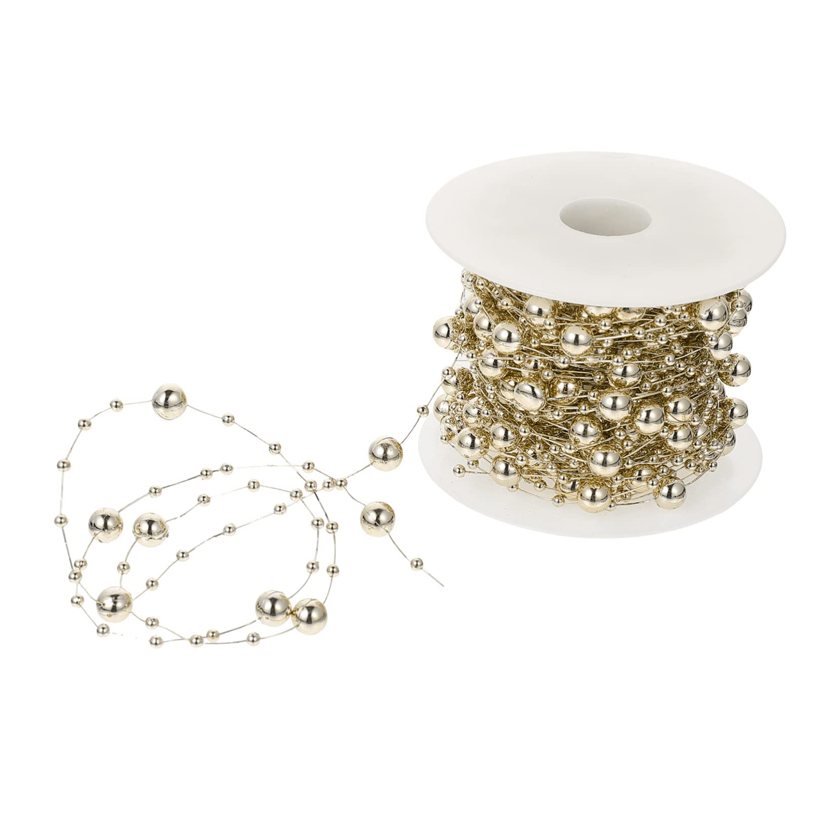 3rollen Perlenkette Mit Goldfarbenen Und Silberfarbenen Elektrischen Beschichtung Dekoration Für Hochzeiten Weihnachtsfeiern Und Handwerksprojekte
