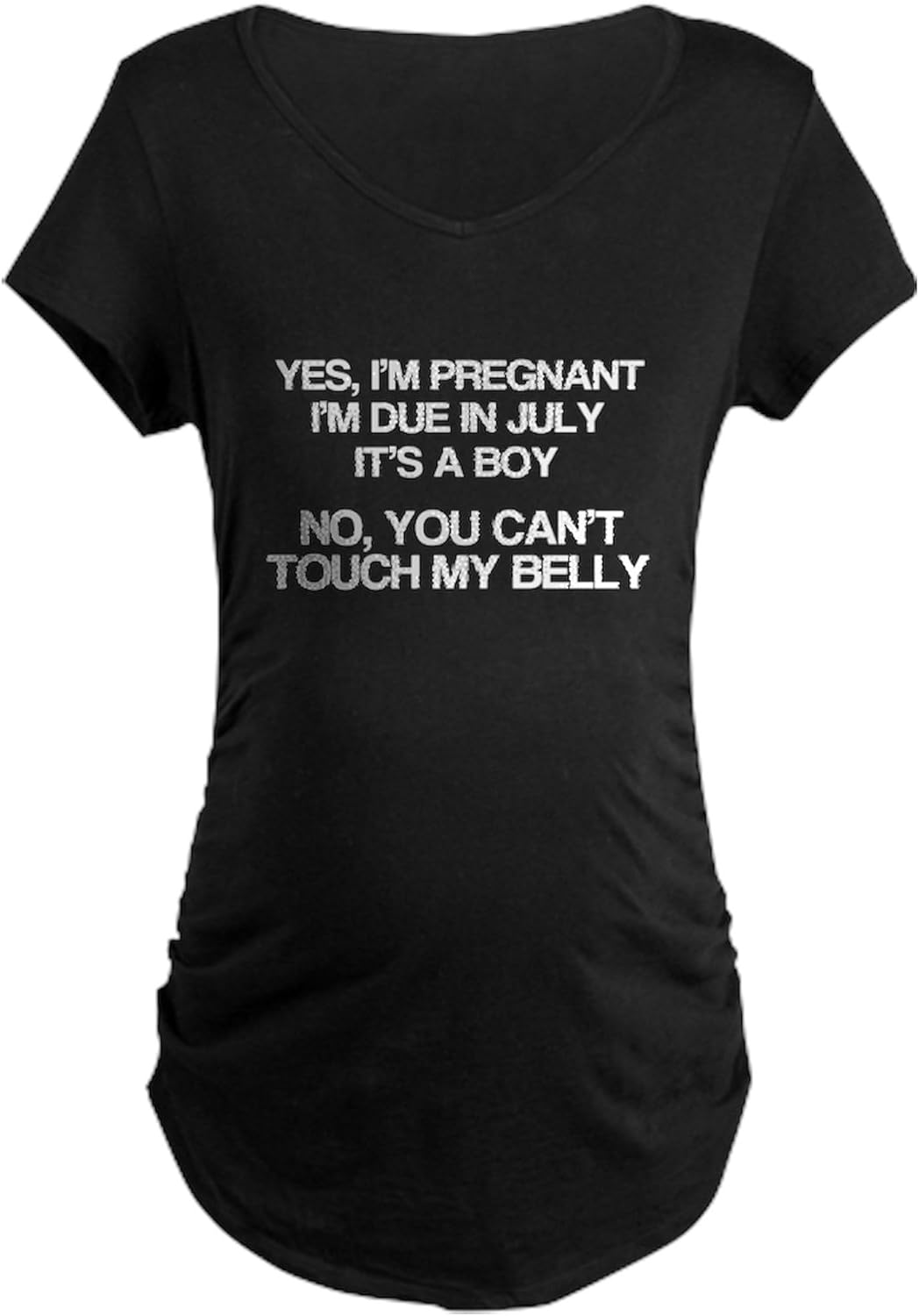 CafePress July, Baby Boy, Funny Maternity Tee Women's Maternity Ruched Side T-Shirt
