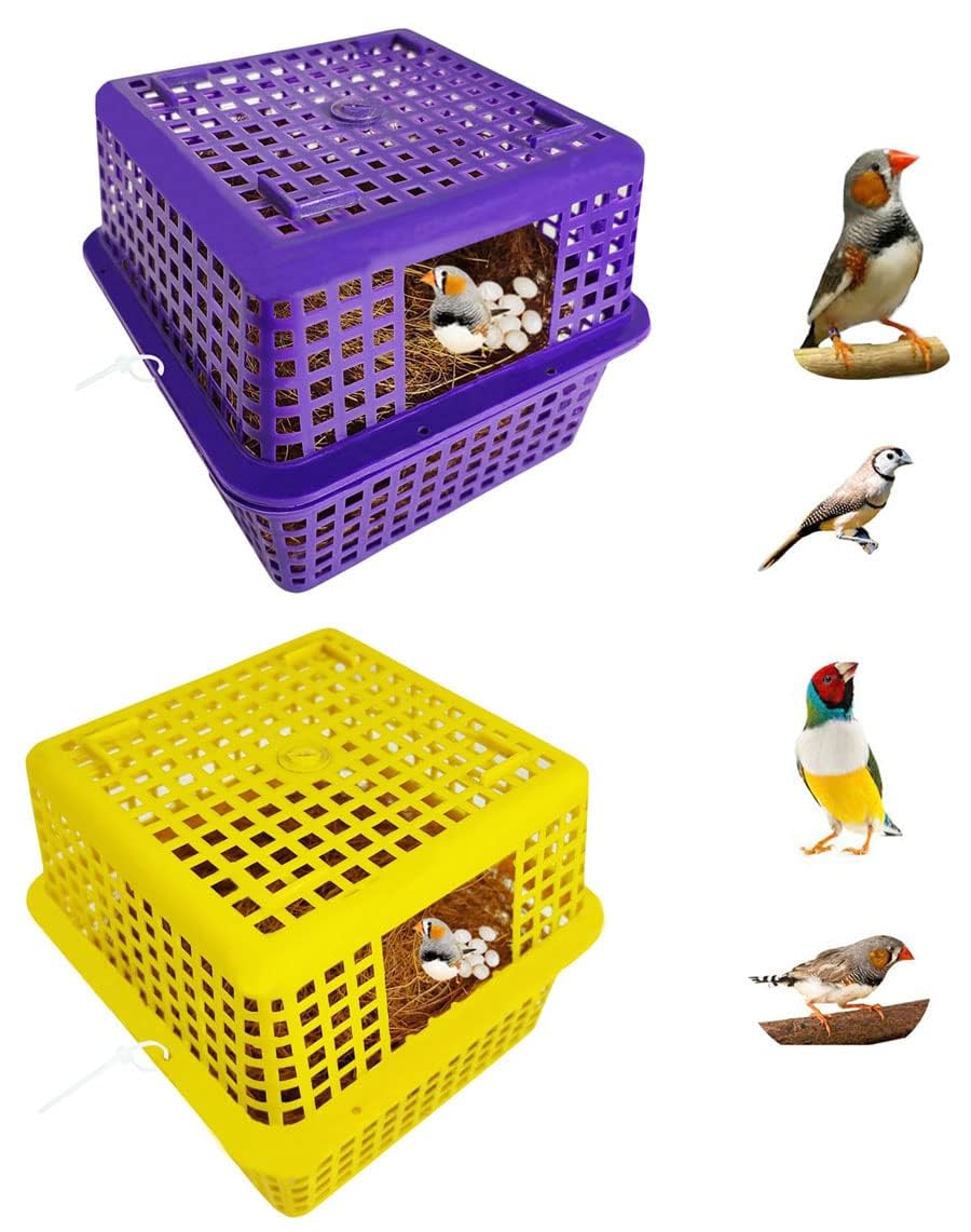 Bird Mini World Breeding Box Finches Nest Box, Basket,House Suitable for Finches/Sparrow,Small Birds (Pack of 2)-image-43