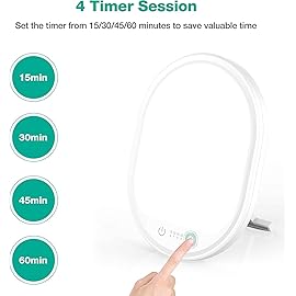 UV-Free 10000 Lux Daylight Lamp - Touch Control with 3 Brightness Levels & 4 Timer Functions, Large Surface & Rotatable Stand for Home/Office