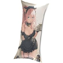 Cat Girl Maid Anime Satin Body Pillow case 20"x40" Anime Body Pillow Cover King Size Dakimakura Cover