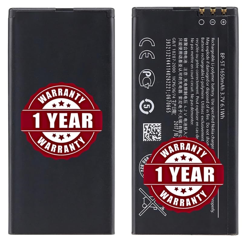 Image of Original BP-5T Battery Compatible for Nokia Lumia 820 - (1450mAh) - 1 Year Warranty JK1