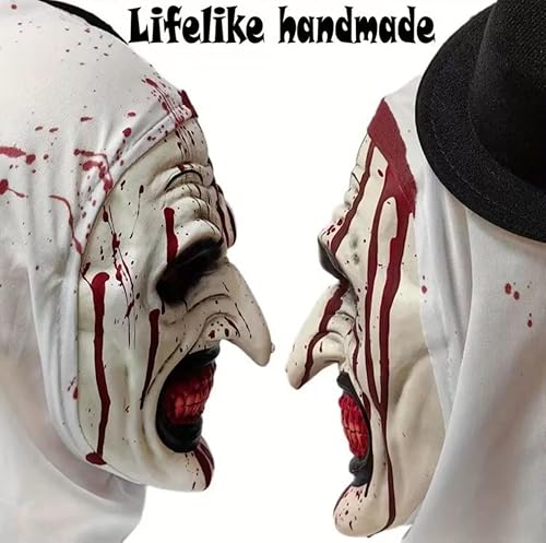 Miniatura 4 de Máscara aterradora de payaso, máscara de bromín, juego de rol de terror de Halloween, máscaras de látex, divertida máscara de terror, máscara de