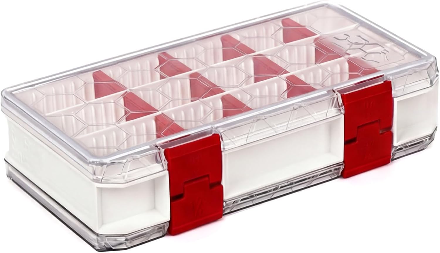 Fishing Tackle Box Tackle Tray Floating Fishing Lure Box Storage Organizer Plastic Box with Adjustable Dividers White Silicone Vertebrae