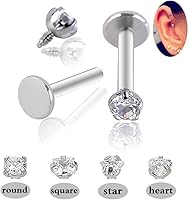 Vista 2 de CrazyPiercing. 4aretes con pasador de acero quirúrgico de calibre 16, con distintas formas.