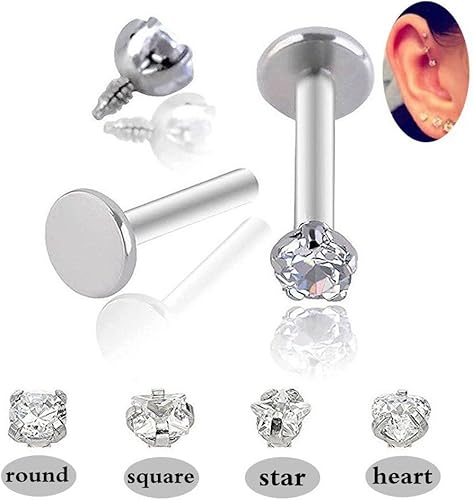Miniatura 2 de CrazyPiercing. 4aretes con pasador de acero quirúrgico de calibre 16, con distintas formas.