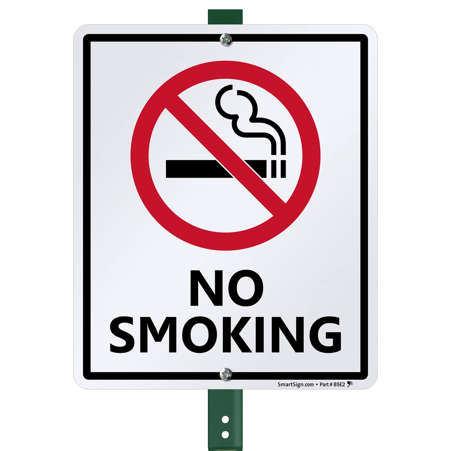 SmartSign "No Smoking" LawnBoss® Sign | 10" x 12" Aluminum Sign With 3' Stake