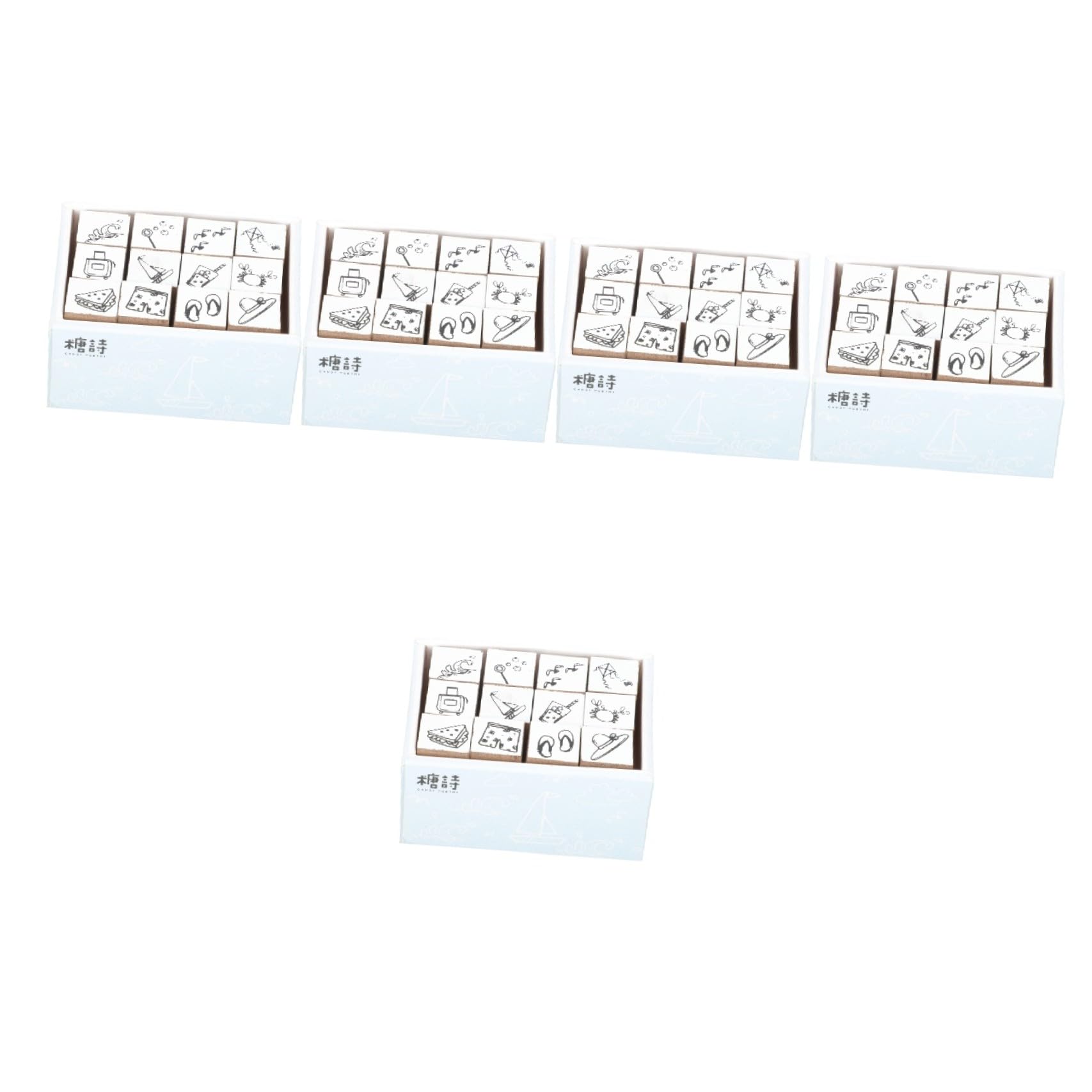 NUOBESTY 5 Sätze Hölzernes Siegel Adventsgeschenke Kinderstempel Tags Scrapbook-aufkleber Eindrücke Werkzeug Scrapbook-diy-tool Tagebuch Diy Stempel Holz Khaki 12 Stück * 5