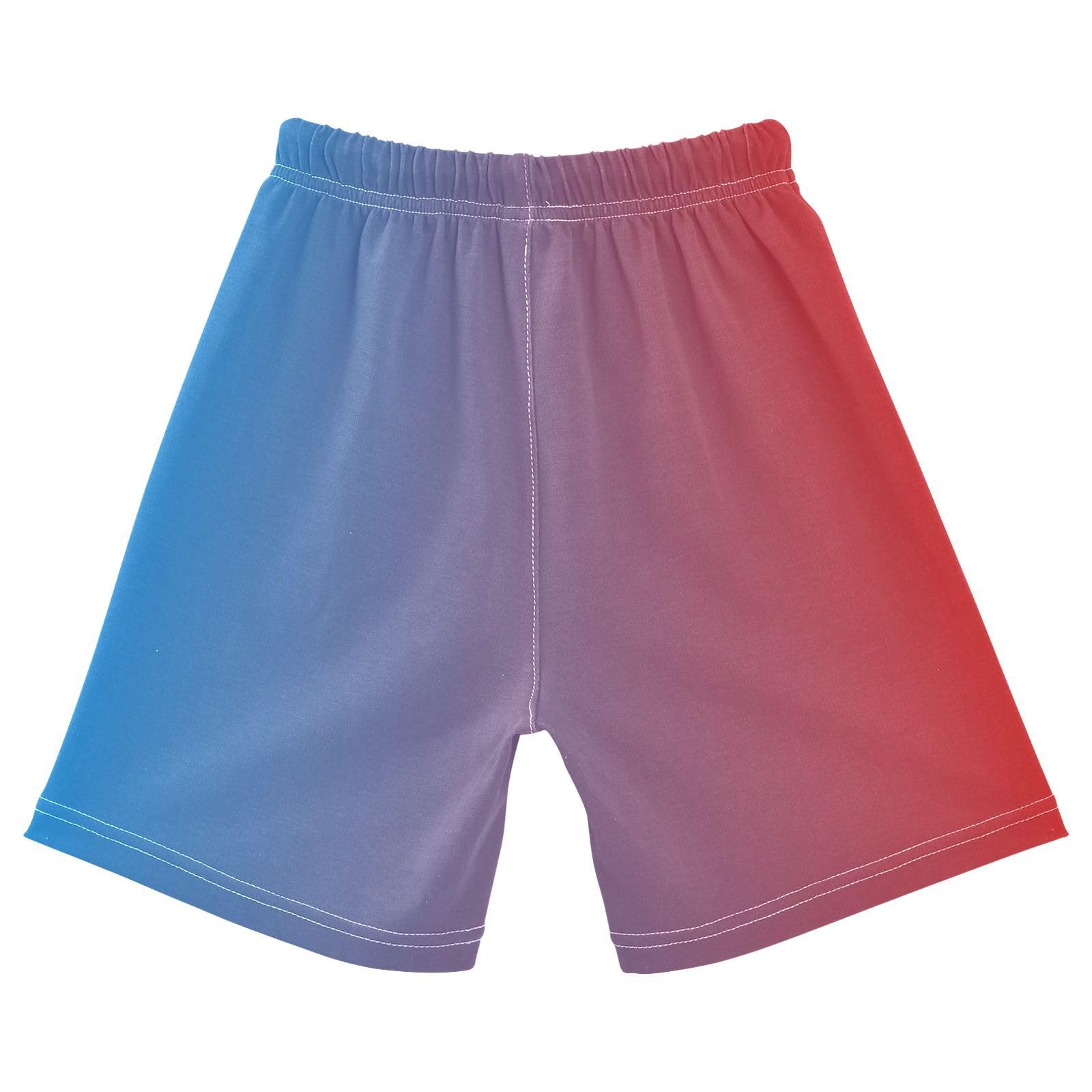 J JOYSAY Sky Blue Red Gradient Toddler Baby Boy Shorts Short Pants with Drawstring Elastic Waist Kids Shorts for 3T Toddler Kids