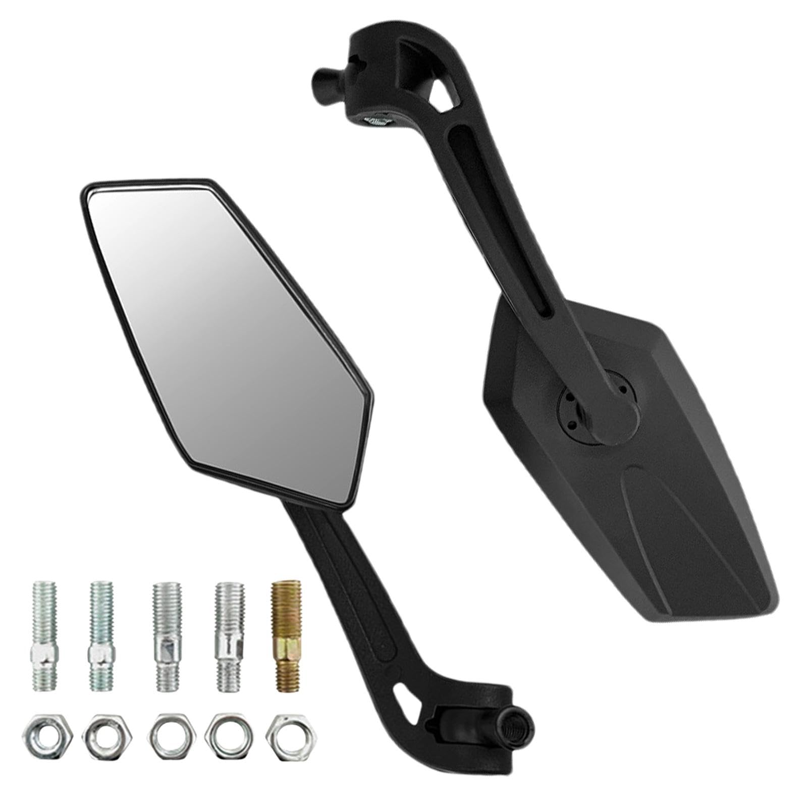 Motorcycle Side Mirors - ABS Scooter Reflector, Side Mir-ror | 360° Swivel Motorbike Side View Mir-rors, Motorcycle Bar End Rear View Side Mirors, Scooter Handlebar Reflector with 5 Bolts for Scooter