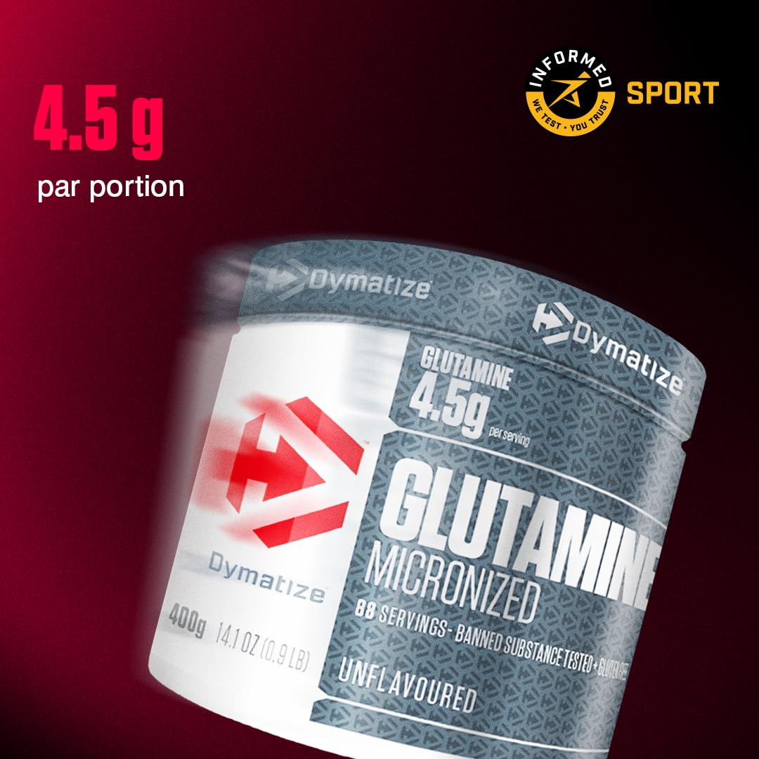 Dymatize Glutamine Micronized Unflavoured Powder 400g - Acide aminé - glutamine