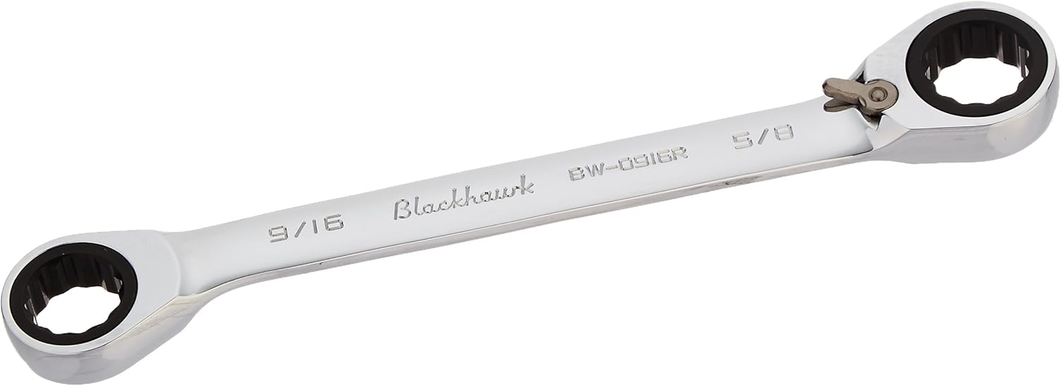Blackhawk By Proto BW-0916R Double Box Reversible Ratcheting Wrench, 9/16 x 5/8-Inch, Full Polish
