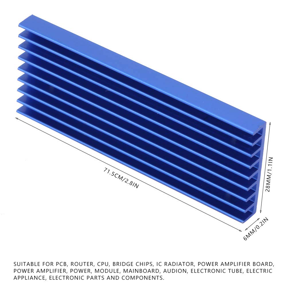 Circuit Board Cooling Cooler, Q28x6x71.5 Three Holes Aluminum Cooling Fin Heat Sink Cooler Chip Heat Sink Circuit Board Cooling Cooler for Circuit Board Chip