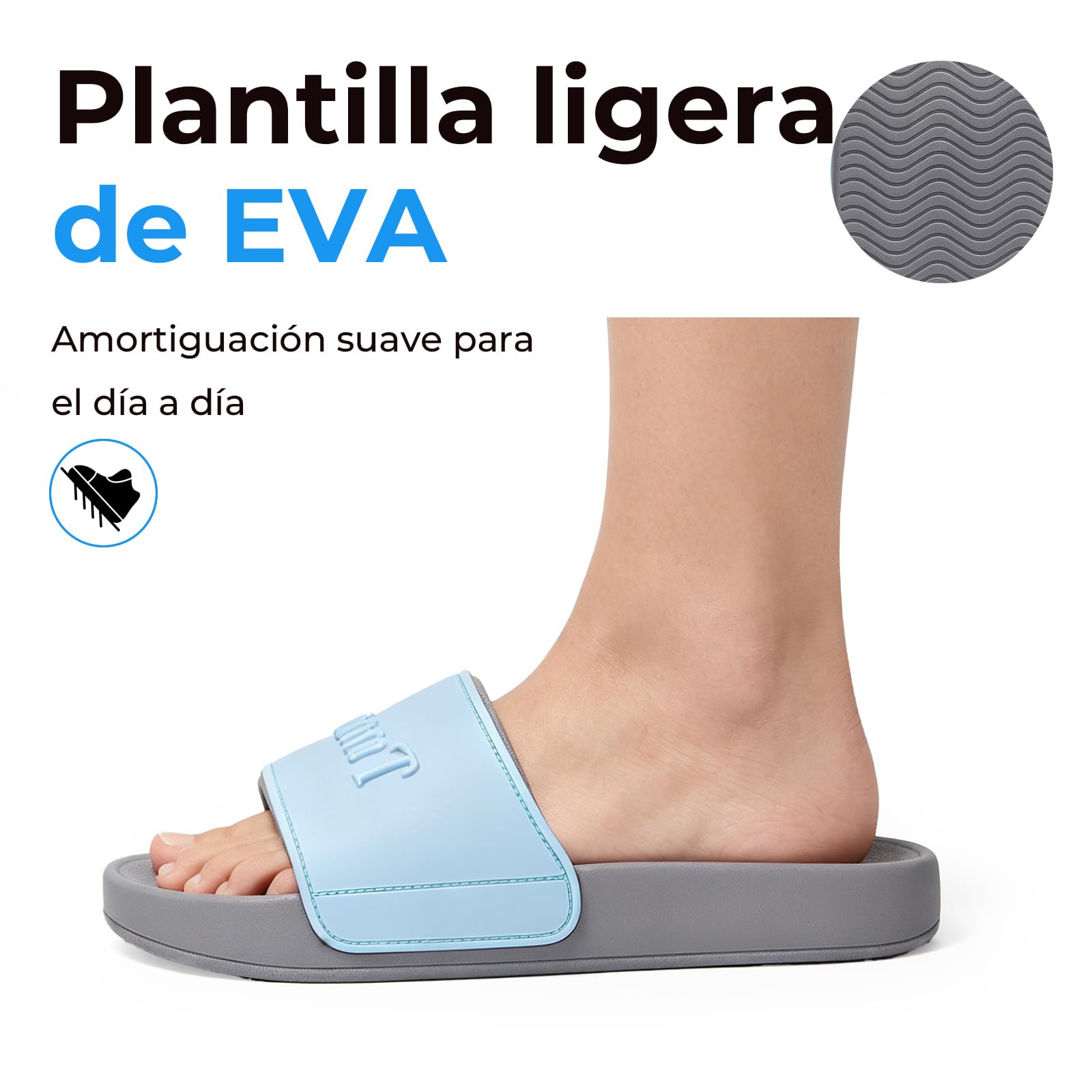 Sandalias Mujer, Chanclas Elegantes con Tira Ancha, Sandalias Planas Cómodas para Casa, Paseo, Verano y Vacaciones 36-42