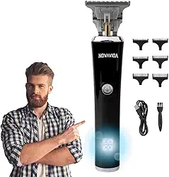 NovaVida, Maquina Profissional de Barbear e Cortar Cabelo, Lâmina de Precisão-T Confortcut com Display LCD