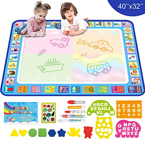 Aqua Magic Doodle Drawing Mat - 40x32 Inches Large Water Coloring Writing Painting