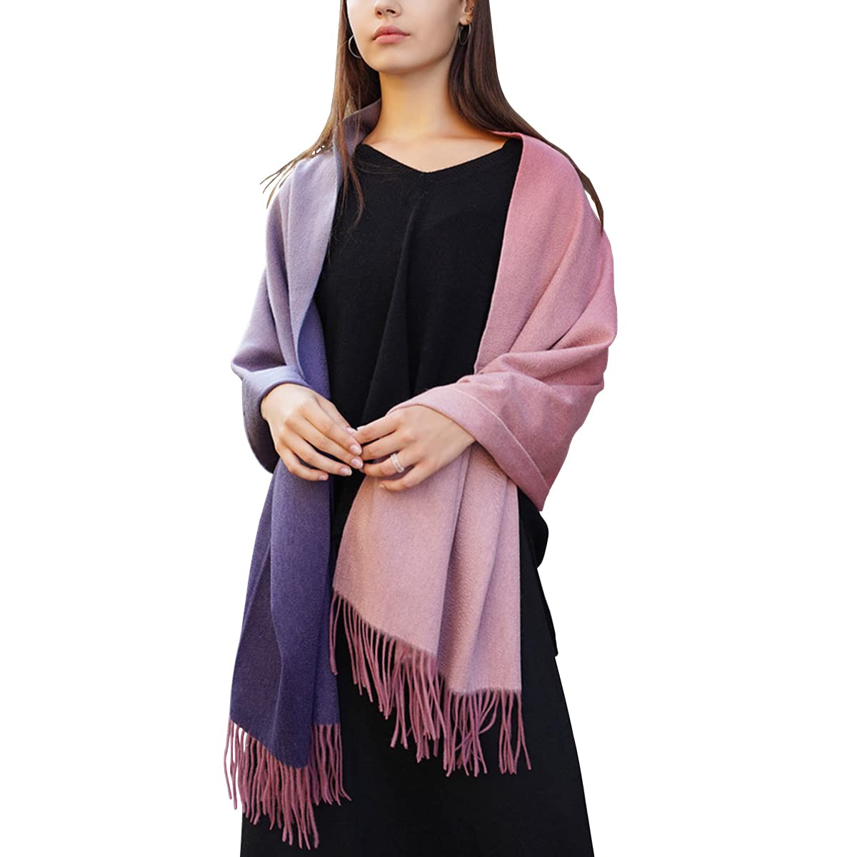 Amazon.co.jp: レディース グラデーションカラー カシミヤ100 