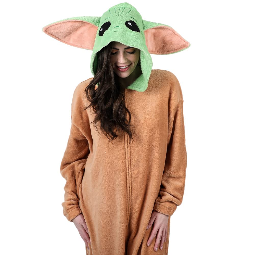 Star Wars Mandalorian Grogu - Traje de Kigurumi con capucha para hombre, Marrón, Large
