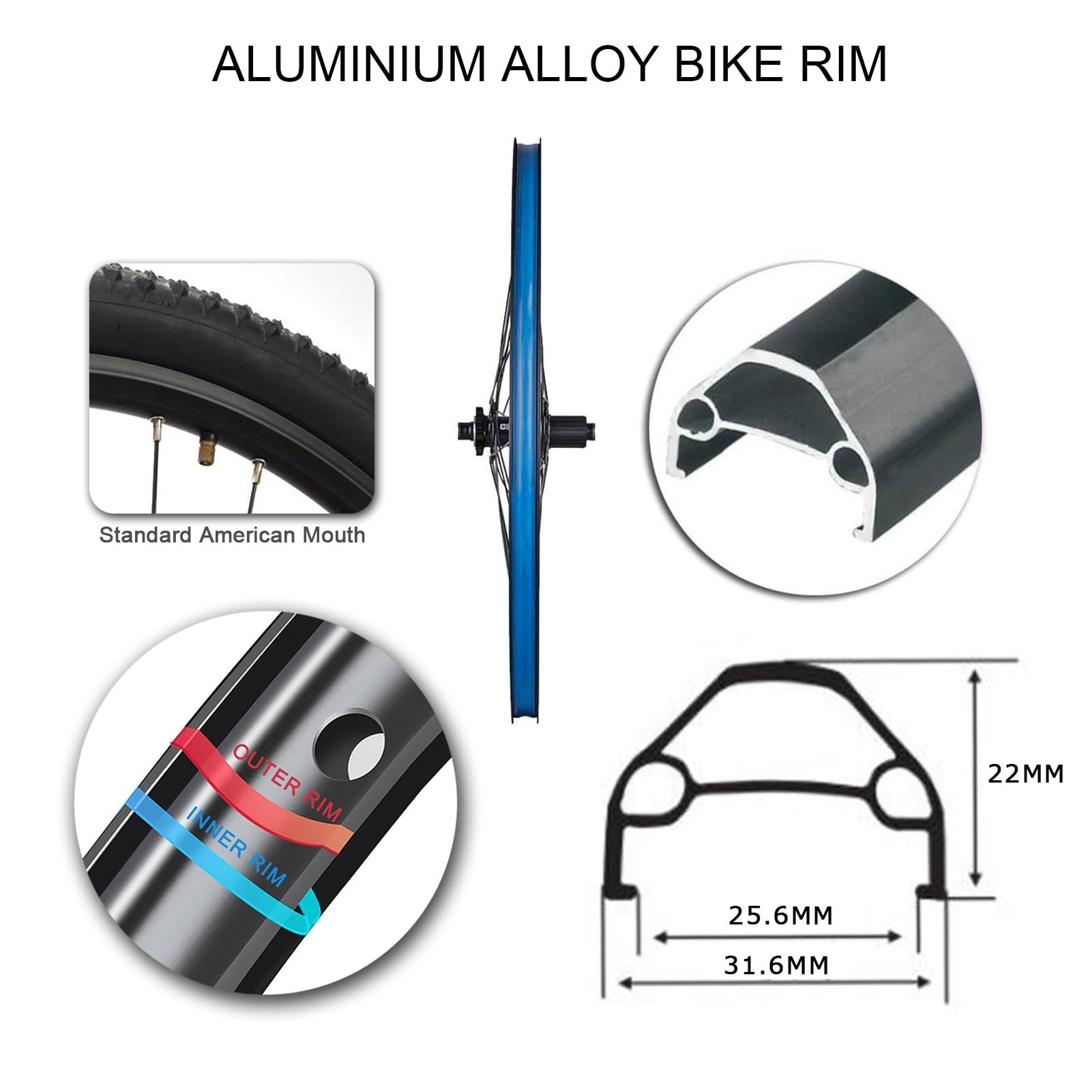 26/27,5/29 Cali Roweru Przednie I Tylne Koło, Hamulec Tarczowy Koła Do Roweru Górskiego Ze Stopu Aluminium 32 Otwory Piasta Rowerowa Oś Przelotowa 7/8/9/10/11/12 Prędkości