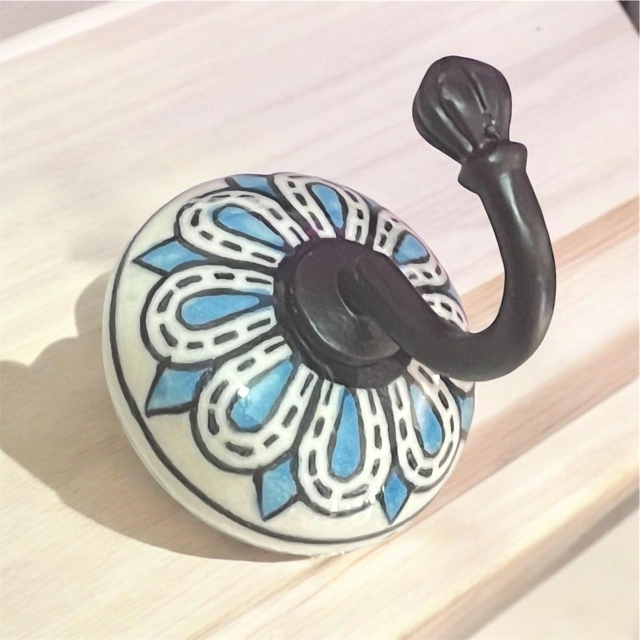 Handmade Ceramic Wall Hooks - Orange Pack of 2 -5