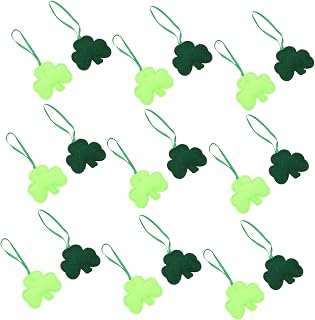 ERINGOGO 24 Piezas Amuleto de trébol Guirnalda de trébol Decoraciones de Shamrock Cuatro Hojas Fiesta Adorno de tréboles Calle. decoración del día de Patricks decoración del trébol sintió
