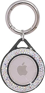 FINON for エアタグ airtag 用 ケース エアタグケース キーホルダー エアータグ 紛失防止 GPS 子供 キラキラ ライトストーン 可愛い かわいい おしゃれ (カラフル)