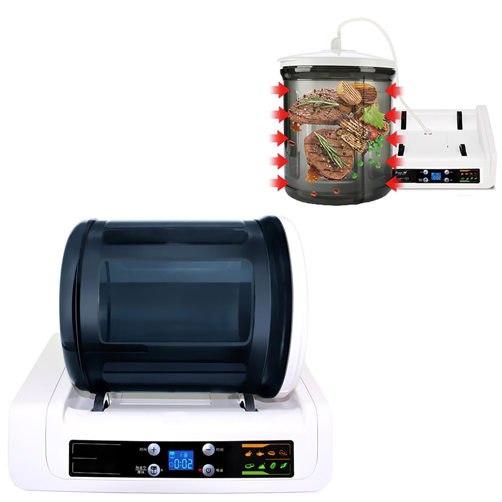 Ablandador de carne y verduras al vacío con temporizador e infusión rápida