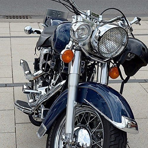 Keenso 6.3" Motorcycle Grill Headlight Protector Guard Cover, Retro Cafe Racer Metal Wire Protector Guard Cover Mesh Side Mount Universal image 4