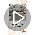 Image of ABTRIX WITH AB 30 inches Storage Ottoman Bench, Foldable Footrest Shoe Bench with 80L Storage Space, End of Bed Storage Seat, Support 150kg, Linen Fabric, Beige