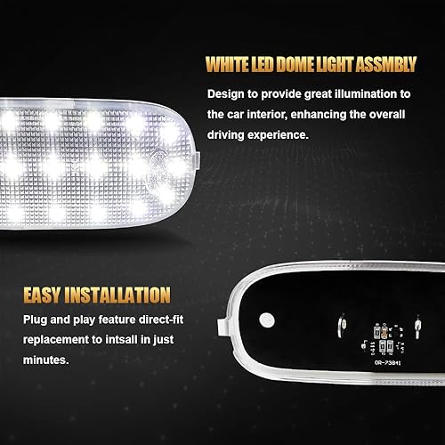 Miniatura 7 de D-Lumina Cubierta de luz interior de techo transparente con PCB LED blanco para Dodge Ram 1500 2500 3500 4500 5500, Dodge Dakota Durango y Jee-p