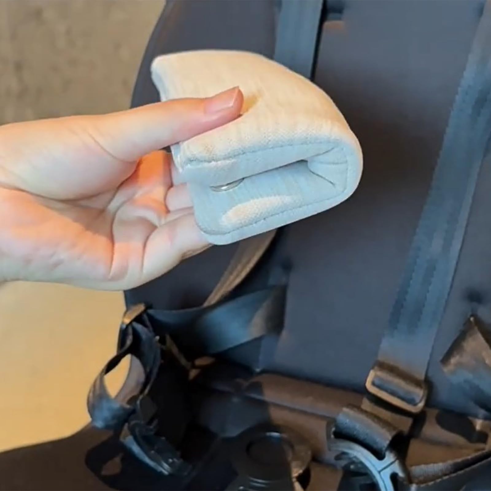 Cuscinetto per cintura di spalla/cavallo per passeggini, seggiolini auto, cuscino lavabile in lavatrice con funzione di imbottitura per comfort infantile, traspirante, per passeggini e spalle