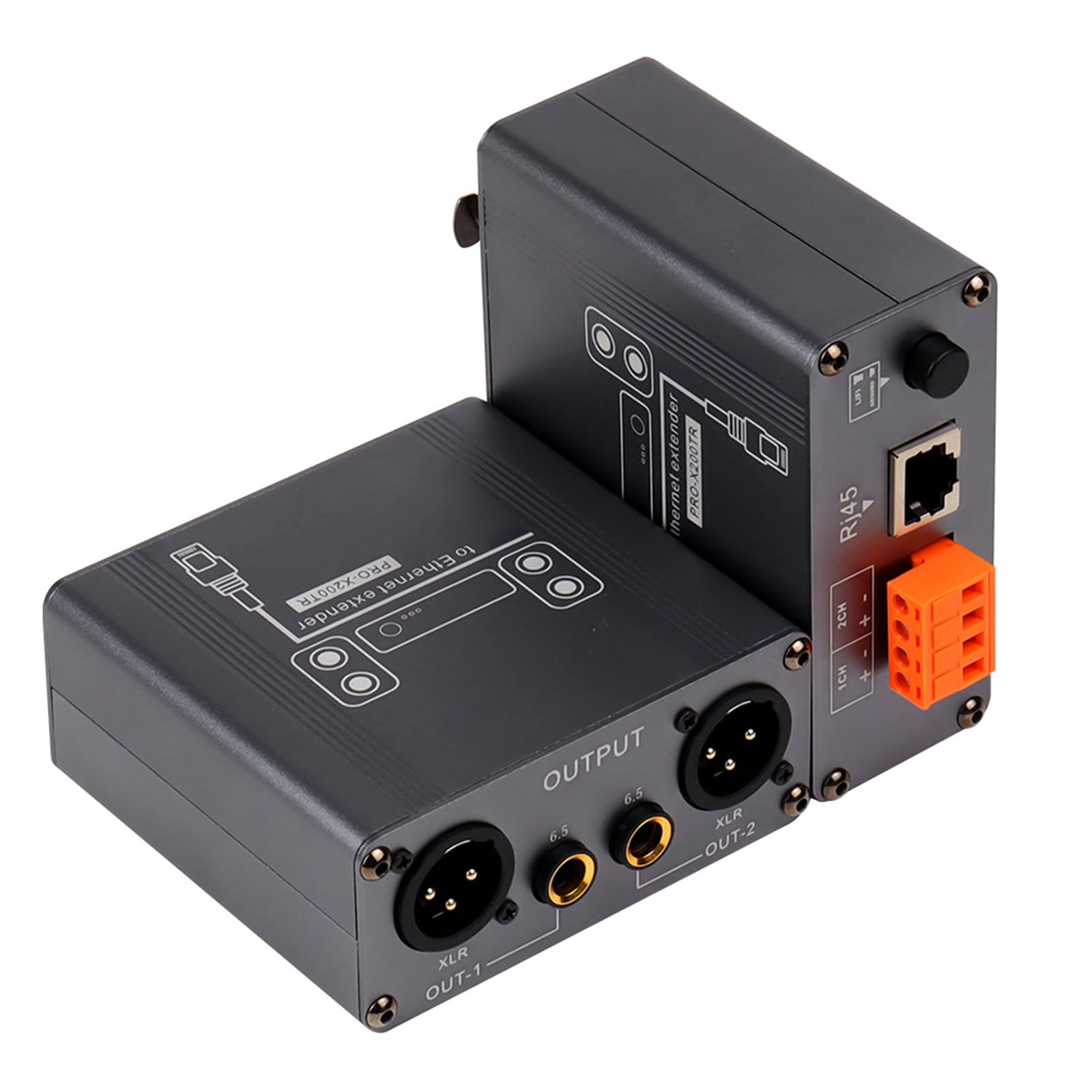 XLR 6,5mm Musica a Ethernet Extender con isolamento acustico per dispositivi professionali RJ45 Cat5 / Cat6 Ethernet Extender Sound Net Elongator