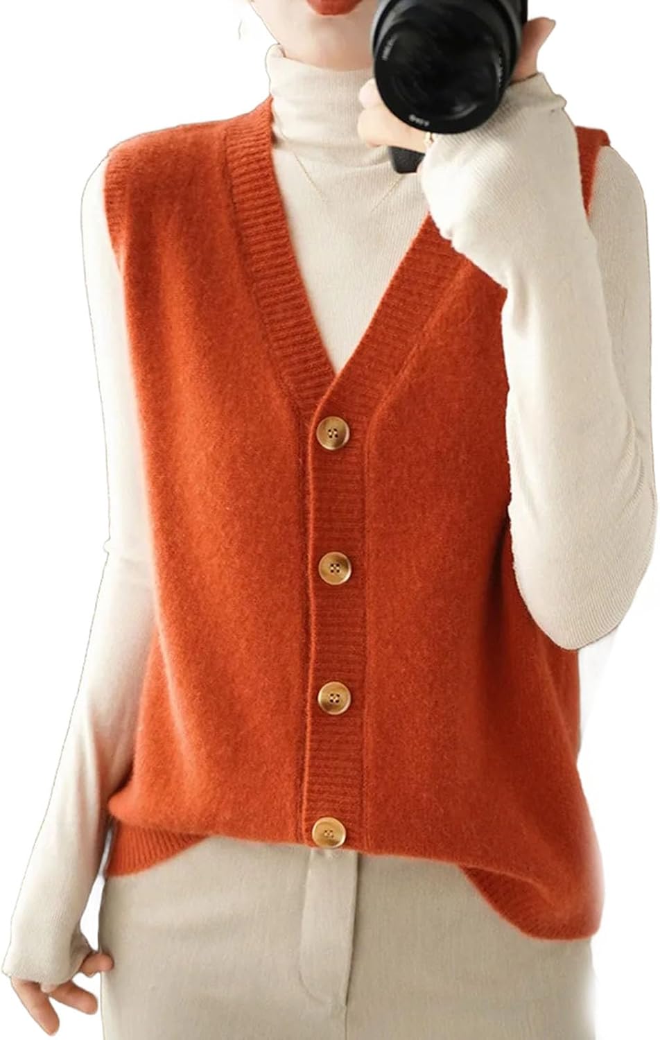 Women's cashmere cardigan cashmere vest sweater vest sleeveless pullover sweater vest