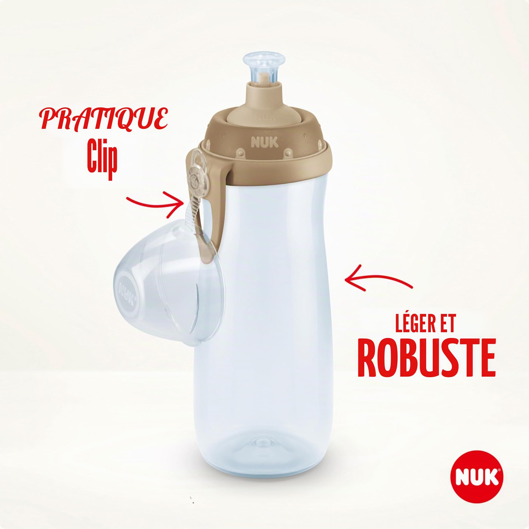 NUK Sports Cup - Gobelet avec effet caméléon - Pour enfant à partir de 36 mois - Avec bec verseur anti-fuites - Clip et capuchon de protection - Sans BPA - 450 ml - Caméléon (vert)