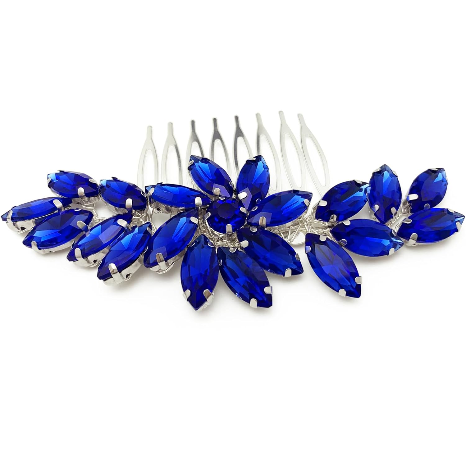 BETITETO Bridal Crystal Hair Piece Rhinestone Wedding Small Hair Comb Accessories for Women Girls (Blue) - Image 5