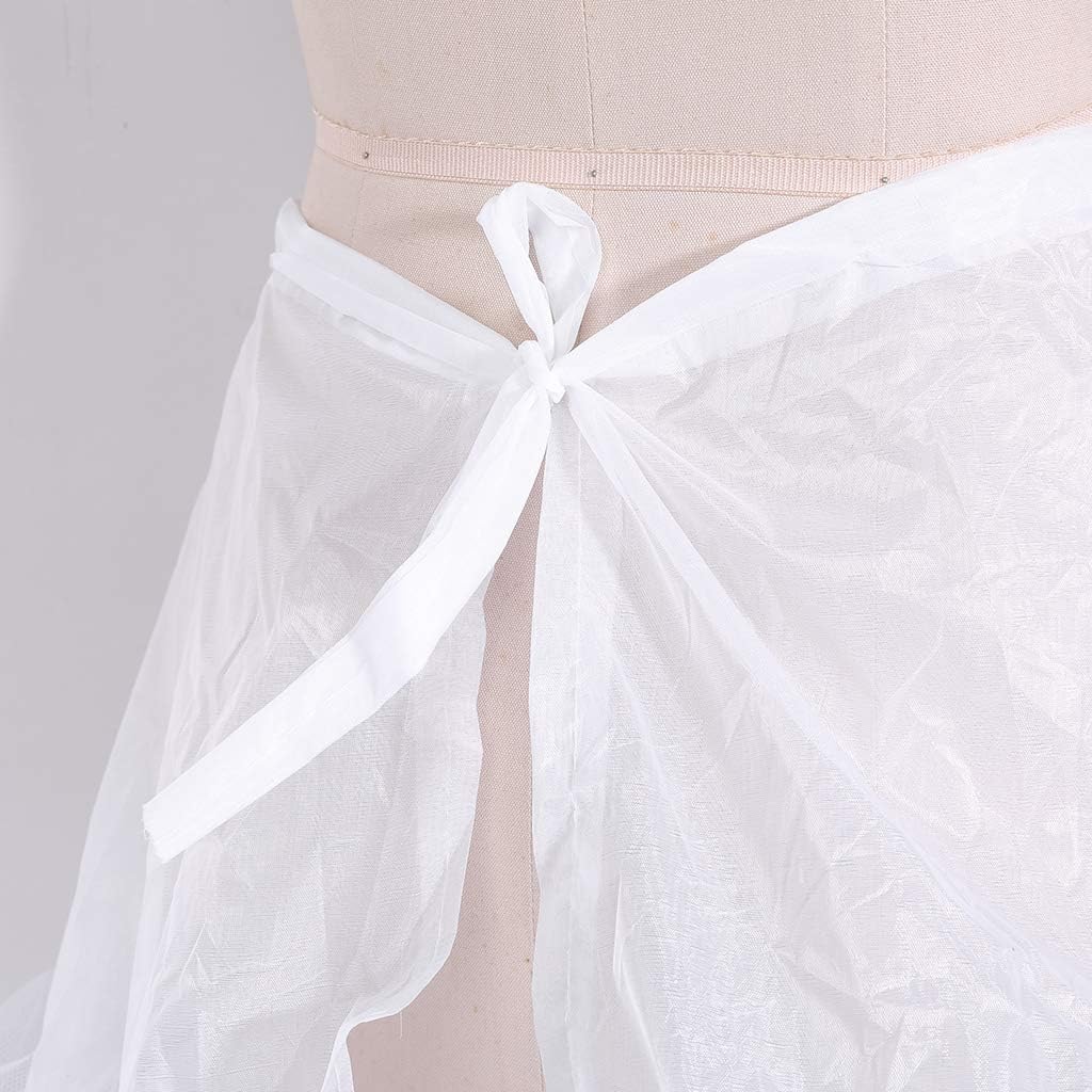 Women Bridal 3 Hoop A-Line Floor-Length Full Slip Petticoat Ball Gown Two-Layer Trumpet Fishtail Petticoat