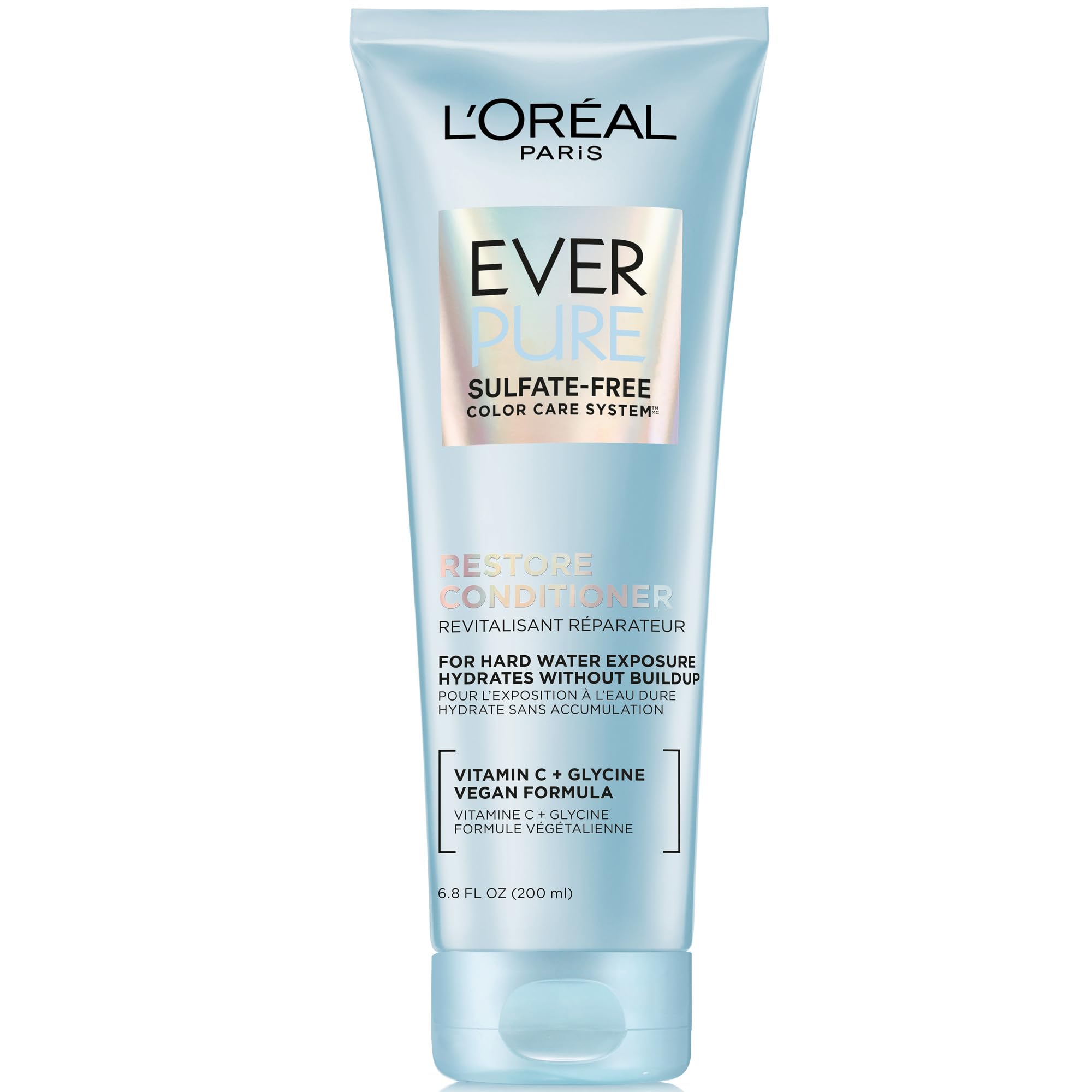 L'Oréal Paris EverPure Clarify and Restore Restoring Sulfate-Free Conditioner, Hair Treatment for Hard Water Exposure and Build-Up, With Antioxydants, 200ml